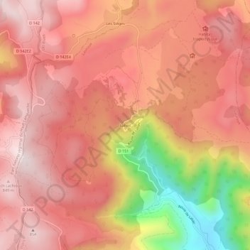 Mapa topográfico Labeil, altitude, relevo
