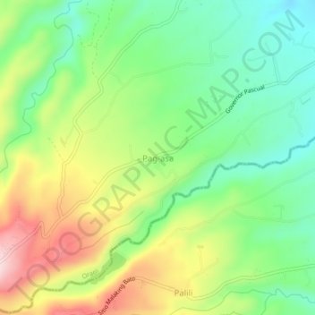 Mapa topográfico Pag-asa, altitude, relevo