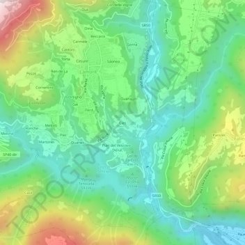 Mapa topográfico Cies, altitude, relevo