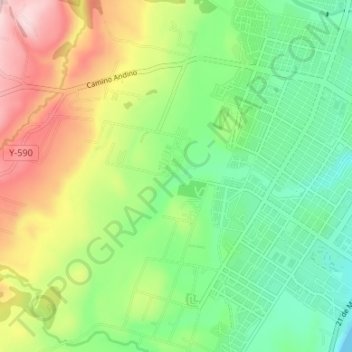 Mapa topográfico Monte Verde, altitude, relevo