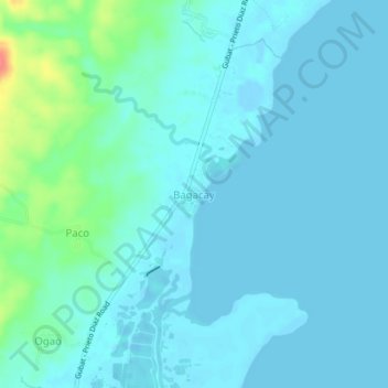 Mapa topográfico Bagacay, altitude, relevo