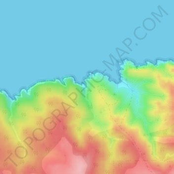 Mapa topográfico Whale Gully, altitude, relevo