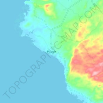 Mapa topográfico Pitogo, altitude, relevo