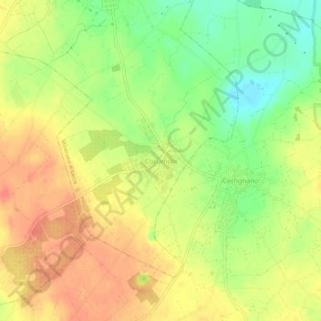 Mapa topográfico Cocumola, altitude, relevo