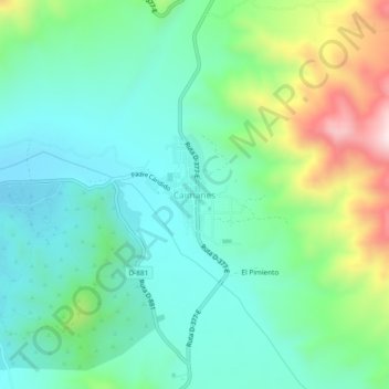 Mapa topográfico Caimanes, altitude, relevo