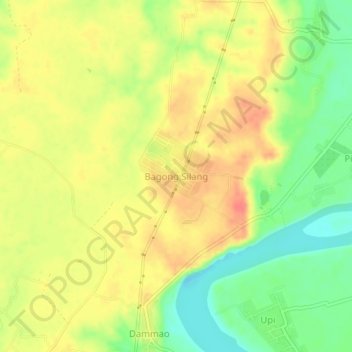 Mapa topográfico Bagong Silang, altitude, relevo