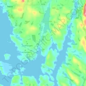 Mapa topográfico Nordvik, altitude, relevo