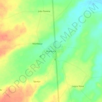 Mapa topográfico Mombaça, altitude, relevo