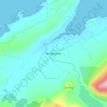 Mapa topográfico Ardgroom, altitude, relevo