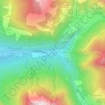 Mapa topográfico Le Villard, altitude, relevo