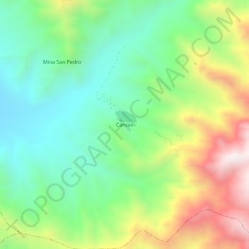 Mapa topográfico Cansas, altitude, relevo