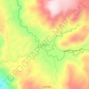 Mapa topográfico Mabato, altitude, relevo