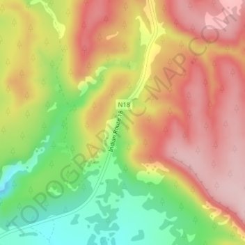 Mapa topográfico Robbers Roost, altitude, relevo
