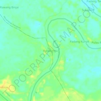 Mapa topográfico Pulau Ingu, altitude, relevo