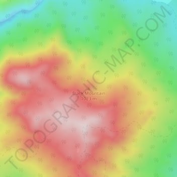 Mapa topográfico Black Mountain, altitude, relevo