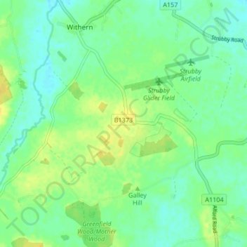 Mapa topográfico Woodthorpe, altitude, relevo
