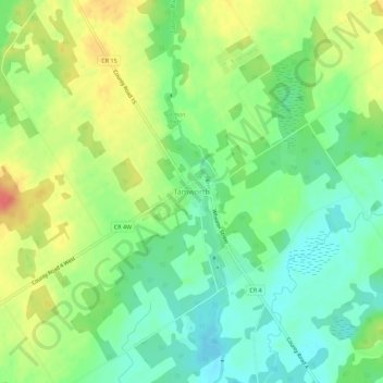 Mapa topográfico Tamworth, altitude, relevo