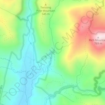 Mapa topográfico Twin Falls, altitude, relevo