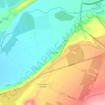 Mapa topográfico La Chimba, altitude, relevo