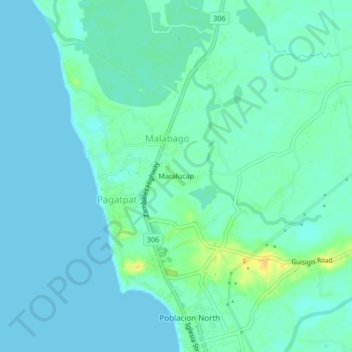 Mapa topográfico Maralucap, altitude, relevo