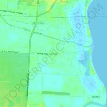 Mapa topográfico Leling, altitude, relevo