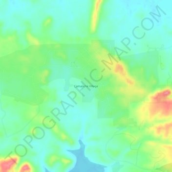 Mapa topográfico Camanche Village, altitude, relevo