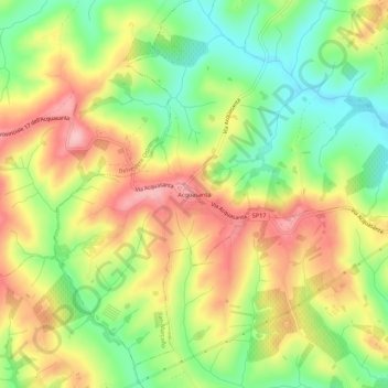 Mapa topográfico Acquasanta, altitude, relevo