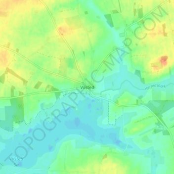 Mapa topográfico Vilsted, altitude, relevo