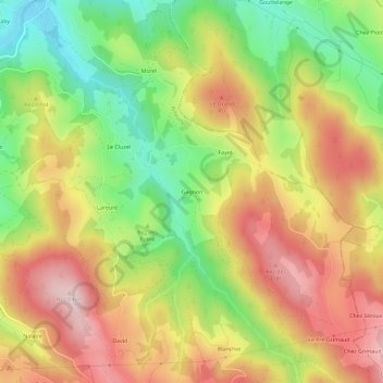 Mapa topográfico Gagnon, altitude, relevo