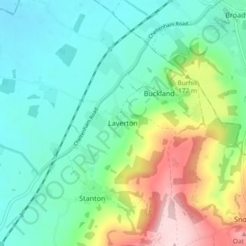 Mapa topográfico Laverton, altitude, relevo
