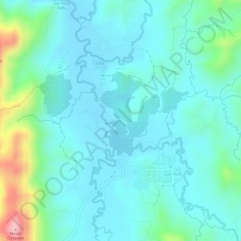 Mapa topográfico San Ysiro Valley, altitude, relevo
