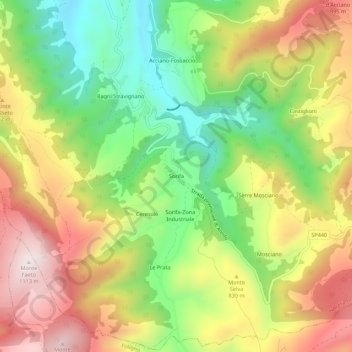 Mapa topográfico Sorifa, altitude, relevo