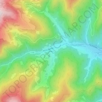 Mapa topográfico Sengern, altitude, relevo