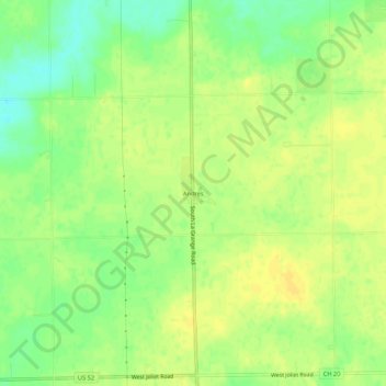 Mapa topográfico Andres, altitude, relevo