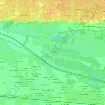 Mapa topográfico La Taille, altitude, relevo