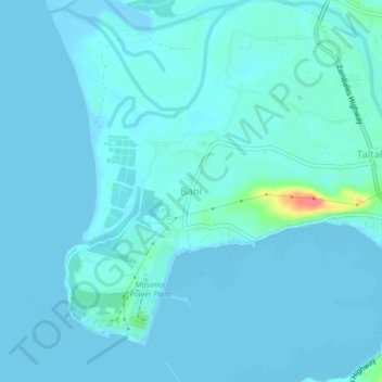 Mapa topográfico Bani, altitude, relevo