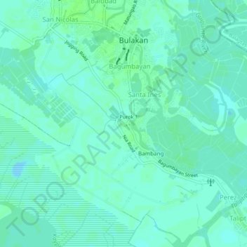 Mapa topográfico Purok 2, altitude, relevo