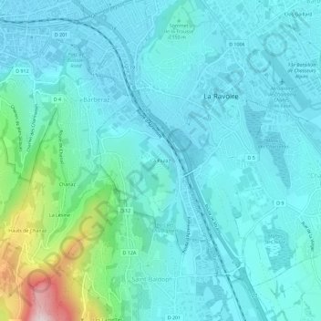 Mapa topográfico La Piulaz, altitude, relevo