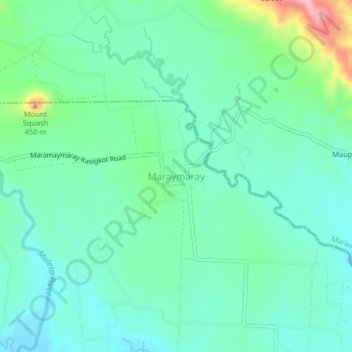 Mapa topográfico Maraymaray, altitude, relevo