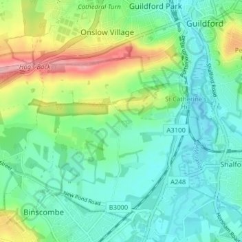 Mapa topográfico Littleton, altitude, relevo