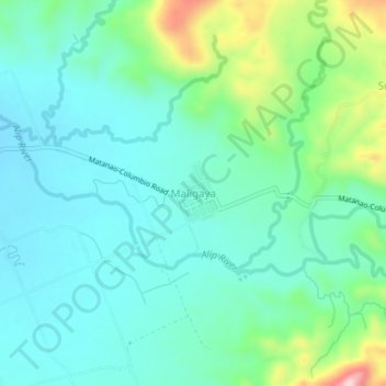 Mapa topográfico Maligaya, altitude, relevo
