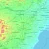 Mapa topográfico Pudukkottai, altitude, relevo