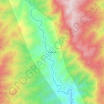 Mapa topográfico Humaya, altitude, relevo