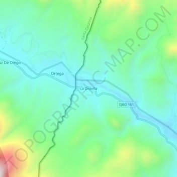 Mapa topográfico La Ordeña, altitude, relevo