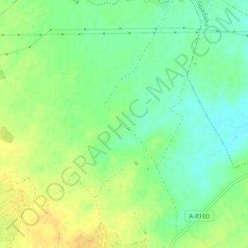 Mapa topográfico Orellana, altitude, relevo