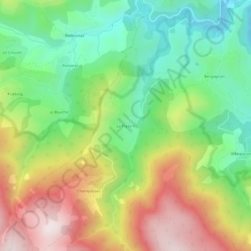 Mapa topográfico La Pigeyre, altitude, relevo