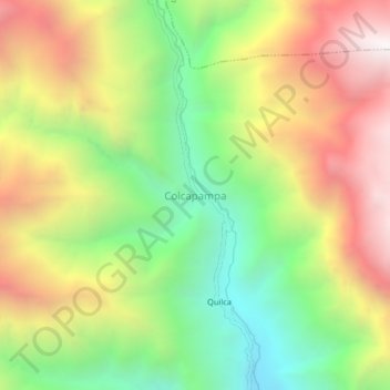 Mapa topográfico Colcapampa, altitude, relevo
