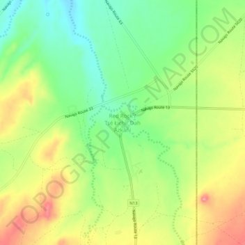 Mapa topográfico Red Rock, altitude, relevo