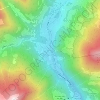 Mapa topográfico Luttach - Lutago, altitude, relevo
