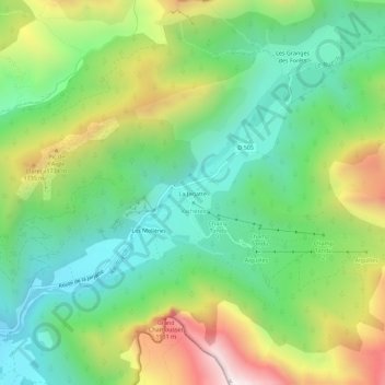 Mapa topográfico La Jarjatte, altitude, relevo